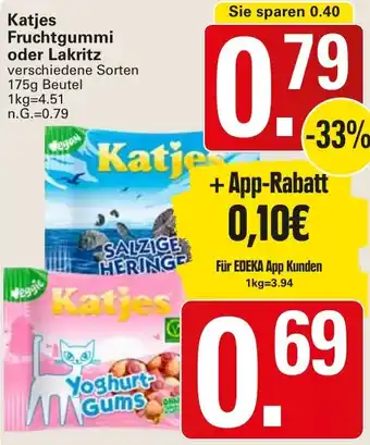 WEZ Katjes Fruchtgummi oder Lakritz Angebot