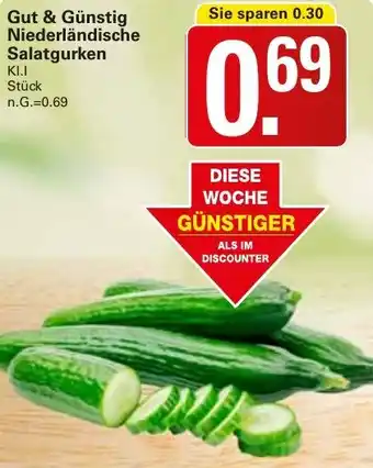 WEZ Gut & Günstig Niederländische Salatgurken Angebot