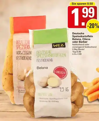 WEZ Deutsche Speisekartoffeln Belana, Cilena oder Berber Angebot