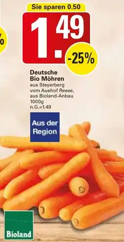WEZ Deutsche Bio Möhren Angebot