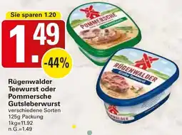 WEZ Rügenwalder Teewurst oder Pommersche Gutsleberwurst Angebot