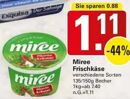 WEZ Miree Frischkäse Angebot