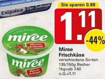 WEZ Miree Frischkäse Angebot