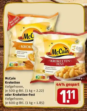 REWE Mccain kroketten oder kroketten-fest Angebot