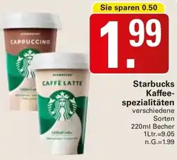 WEZ Starbucks Kaffeespezialitäten Angebot