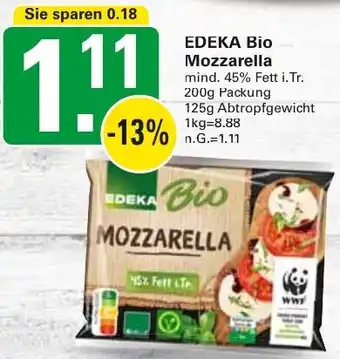 WEZ EDEKA Bio Mozzarella Angebot