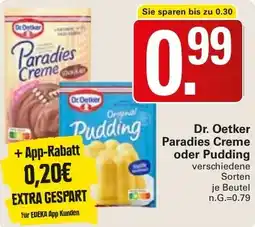 WEZ Dr. Oetker Paradies Creme oder Pudding Angebot