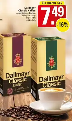 WEZ Dallmayr Classic Kaffee Angebot