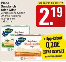WEZ Wasa Sandwich oder Crisp Angebot