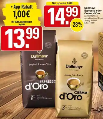 WEZ Dallmayr Espresso oder Crema d'Oro Angebot