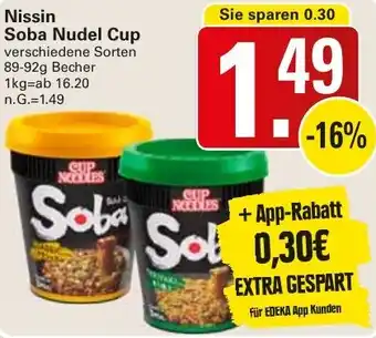 WEZ Nissin Soba Nudel Cup Angebot