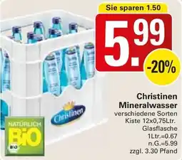 WEZ Christinen Mineralwasser Angebot