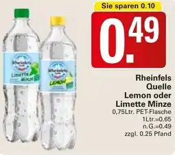 WEZ Rheinfels Quelle Lemon oder Limette Minze Angebot