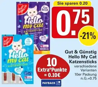 WEZ Gut & Günstig Hello My Cat Katzensticks Angebot
