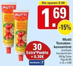 WEZ Mutti Tomatenkonzentrat Angebot