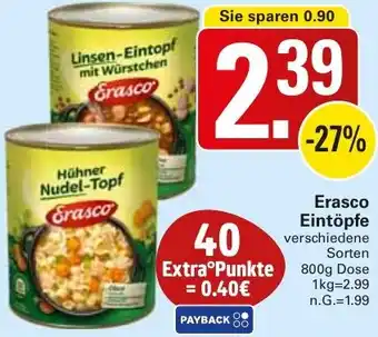 WEZ Erasco Eintöpfe Angebot