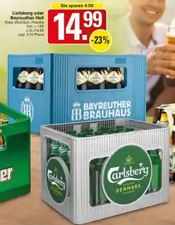 WEZ Carlsberg oder Bayreuther Hell Angebot