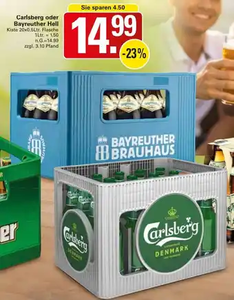 WEZ Carlsberg oder Bayreuther Hell Angebot
