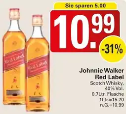 WEZ Johnnie Walker Red Label Scotch Whisky Angebot