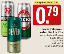 WEZ Jever Pilsener oder Beck's Pils Angebot