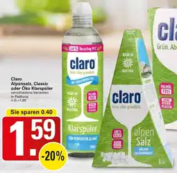 WEZ Claro Alpensalz, Classic oder Öko Klarspüler Angebot