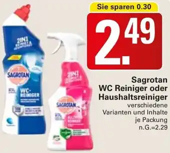 WEZ Sagrotan WC Reiniger oder Haushaltsreiniger Angebot