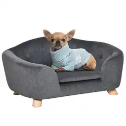 Netto Marken-Discount PawHut Haustiersofa Plüsch, Schaumstoff, Kiefernholz Angebot
