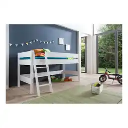 Netto Marken-Discount Relita - Halbhohes Spielbett KIM Buche massiv weiß lackiert Angebot