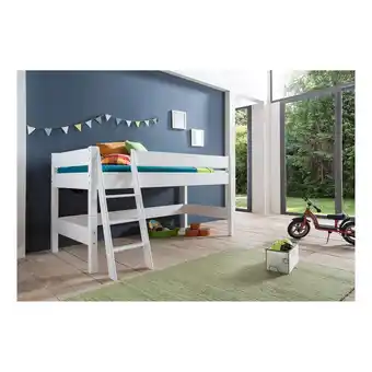 Netto Marken-Discount Relita - Halbhohes Spielbett KIM Buche massiv weiß lackiert Angebot