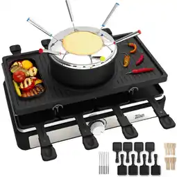 Netto Marken-Discount Zilan 3in1 Raclette Grill für 8 Personen mit Fondue Set 1400W Angebot
