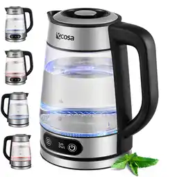 Netto Marken-Discount Ecosa Glas Wasserkocher m. Temperatureinstellung 1.8L 2200W Angebot