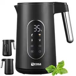Netto Marken-Discount Ecosa Edelstahl Wasserkocher m. Temperatureinstellung Warmhaltefunktion 1.7L Angebot