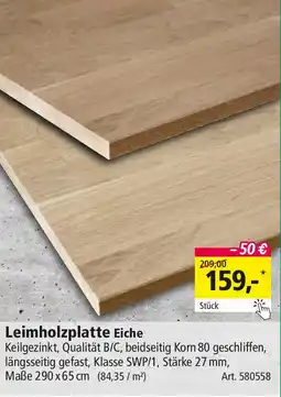 Holz Possling Leimholzplatte Eiche Angebot