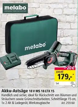 Holz Possling metabo Akku-Astsäge 18 V MS 18 LTX 15 Angebot