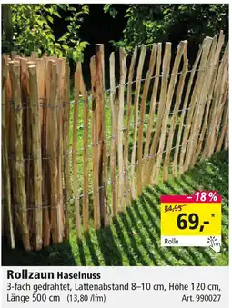 Holz Possling Rollzaun Haselnuss Angebot