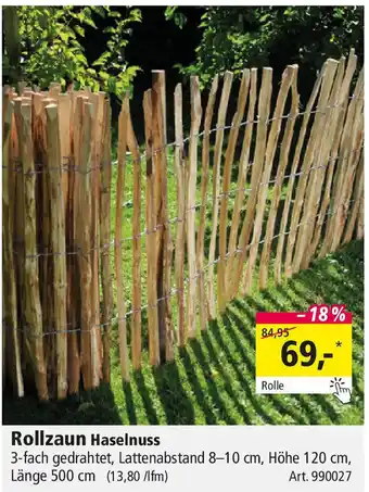 Holz Possling Rollzaun Haselnuss Angebot