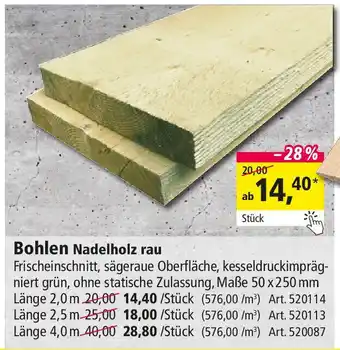 Holz Possling Bohlen Nadelholz rau Angebot
