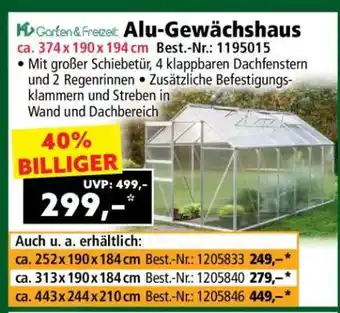 Norma Alu-Gewächshaus Angebot