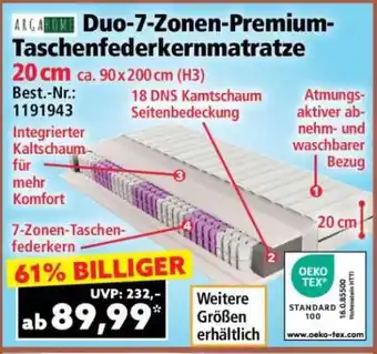 Norma Duo-7-Zonen-Premium-Taschenfederkernmatratze Angebot