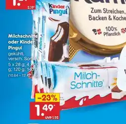 Netto Marken-Discount Milchschnitte oder Kinder Pingui Angebot