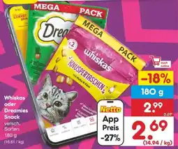 Netto Marken-Discount Whiskas oder Dreamies Snack Angebot