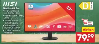 Netto Marken-Discount Monitor MSI Pro Angebot