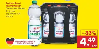 Netto Marken-Discount Ensinger Sport Mineralwasser Angebot