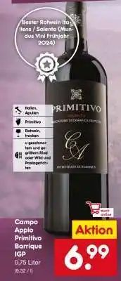 Netto Marken-Discount Campo Appio Primitivo Barrique IGP Angebot