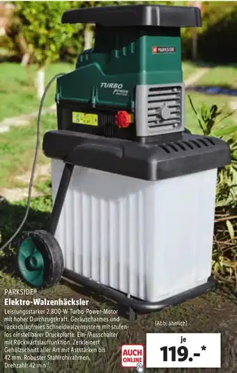 Lidl Parkside Elektro Walzenhäcksler Angebot
