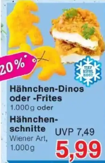 Jawoll Hähnchen-Dinos oder -Frites oder Hähnchenschnitte Angebot