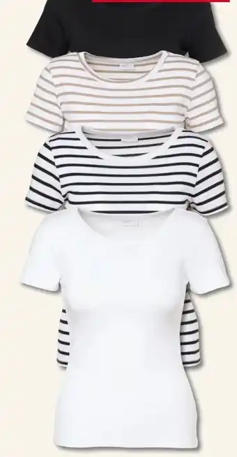Woolworth Damen Geripptes T-Shirt Angebot
