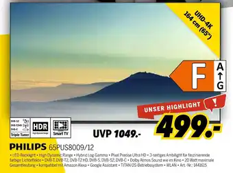 MEDIMAX Philips 65pus8009/12 Angebot