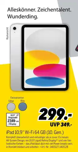 MEDIMAX Apple ipad 10,9 wi-fi 64 gb (10. gen.) silber Angebot