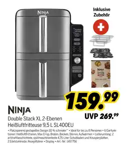 MEDIMAX Ninja double stack xl 2-ebenen heißluftfritteuse 9,5 l sl400eu Angebot